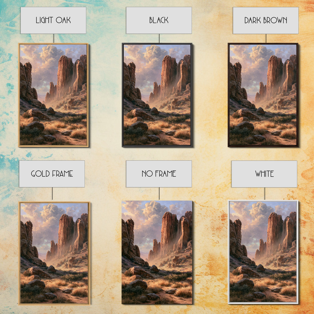 Sandstone Canyon with Dramatic Light Beam Framed Canvas Print, Desert Art, Contemporary Art, Southwestern Decor, Desert, DES-2x3-24