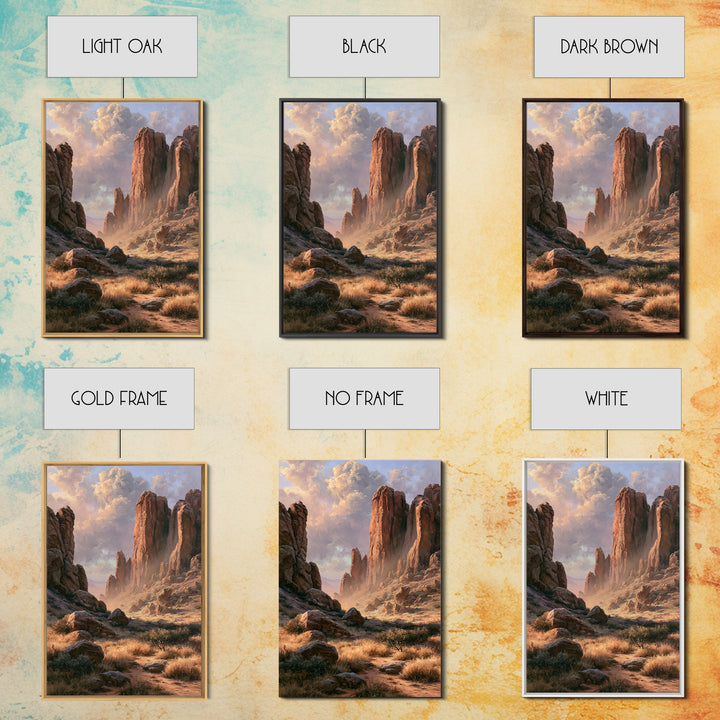 Sandstone Canyon with Dramatic Light Beam Framed Canvas Print, Desert Art, Contemporary Art, Southwestern Decor, Desert, DES-2x3-24