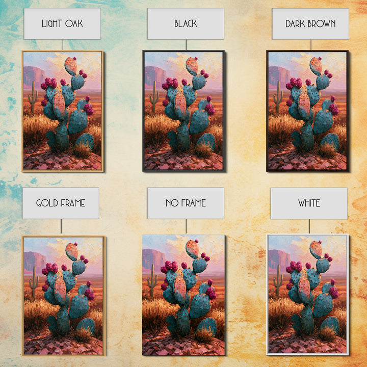 Prickly Pear Cactus Framed Canvas Print, Desert Art, Wall Art Prints, Southwestern Decor, Fine Art, Desert, Boho Decor, DES-2x3-3