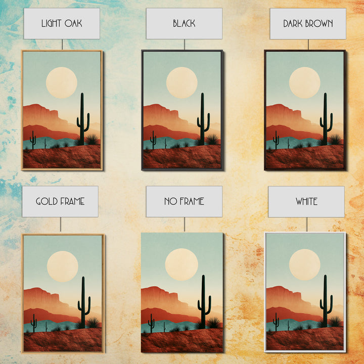 Minimal Beige Sun Framed Canvas Print, Desert Art, Digital Prints, Southwestern Decor, Oil Painting, Desert, Boho Wall Art, DES-2x3-30