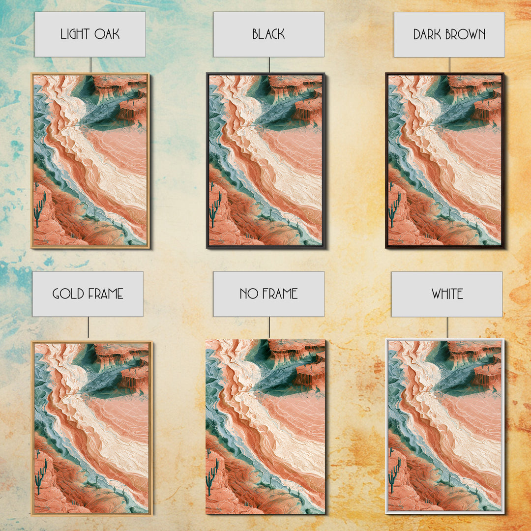 Wind Carved Dune Patterns from Above Framed Canvas Print, Desert Art, Original Painting, Southwestern Decor, Fine Art, Desert, DES-2x3-4