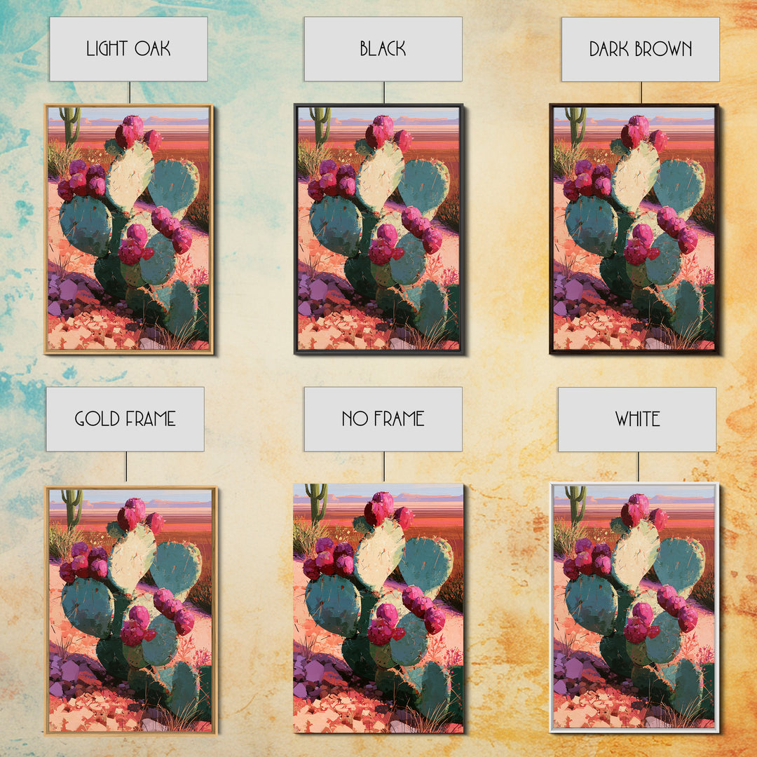 Prickly Pear Cactus Framed Canvas Print, Desert Art, Modern Wall Art, Southwestern Decor, Fine Art, Desert, Gallery Decor, DES-2x3-51