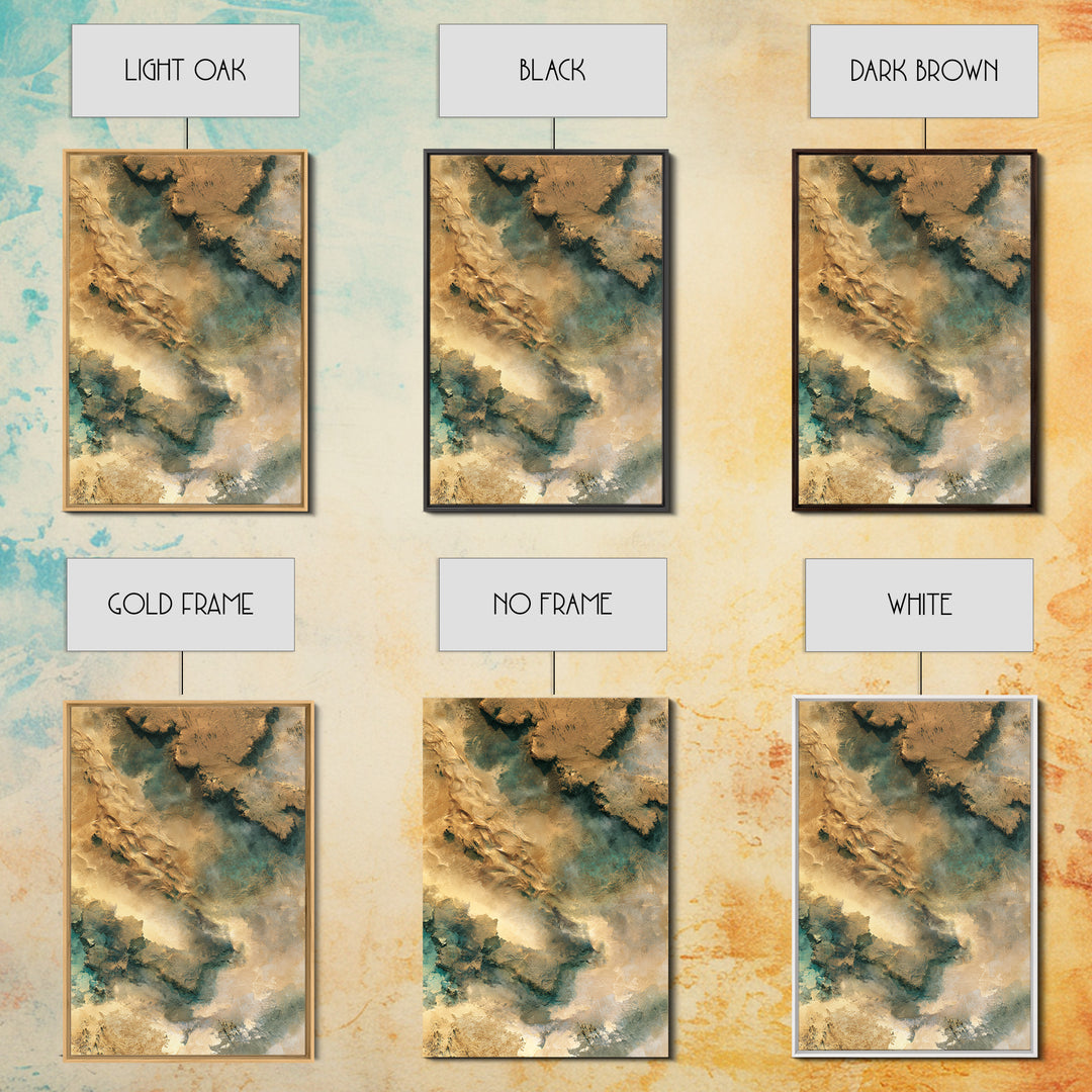 Wind Carved Dune Patterns from Above Framed Canvas Print, Desert Art, Original Art, Southwestern Decor, Fine Art, Desert, DES-2x3-52