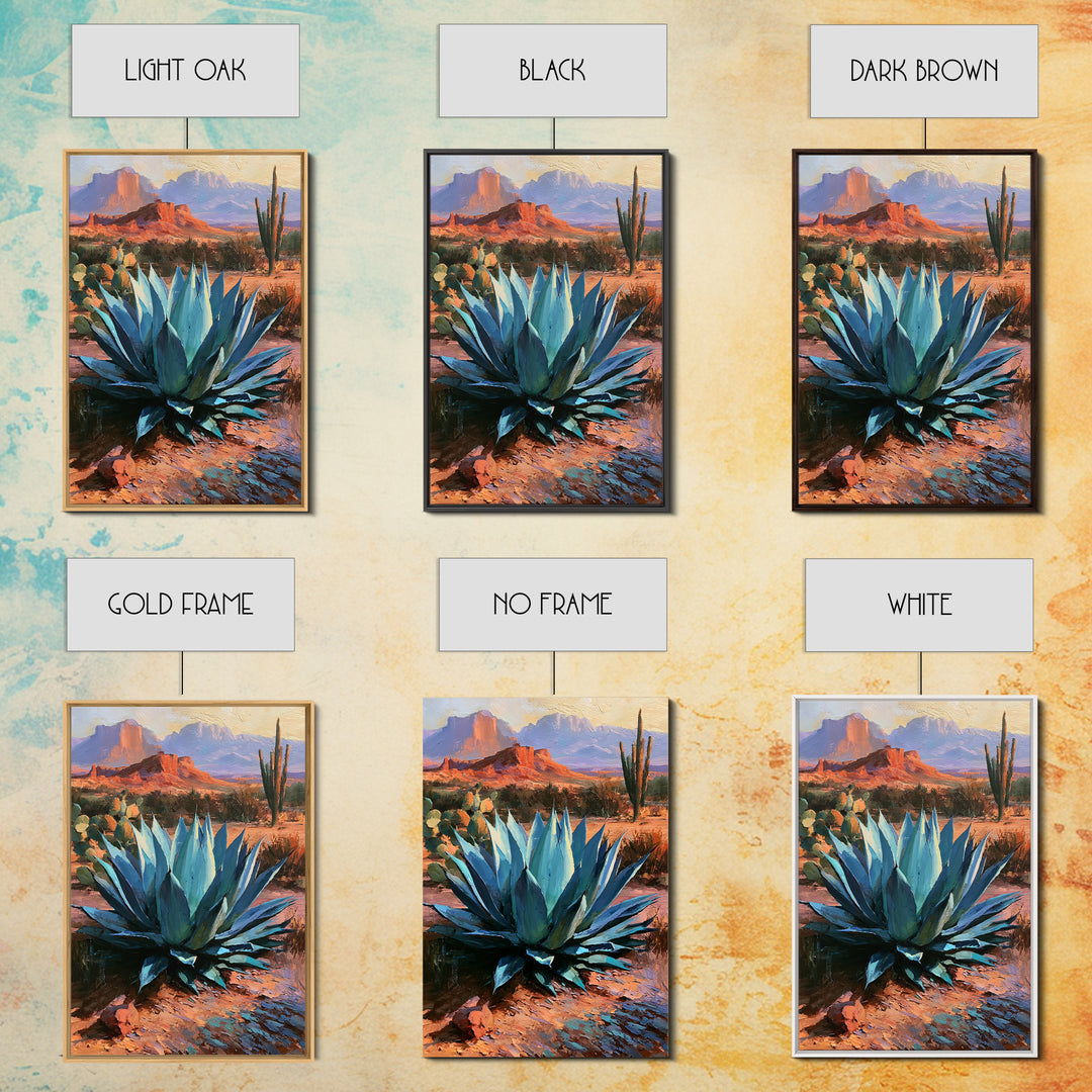 Agave Plant Closeup Framed Canvas Print, Desert Art, Wall Art Prints, Southwestern Decor, Fine Art, Desert, Boho Decor, DES-2x3-56