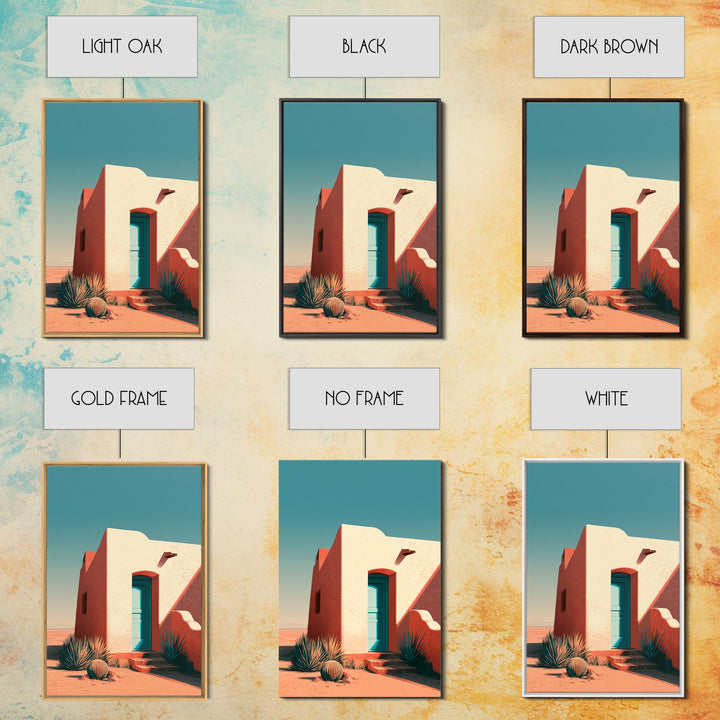 Adobe Doorway with Turquoise Shadow Canvas Print, Desert Art, Landscape Wall Art, Southwestern Decor, Fine Art, Desert, DES-2x3-61