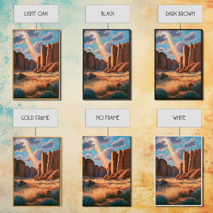 Sandstone Canyon with Dramatic Light Beam Canvas Print, Desert Art, Boho Wall Art, Southwestern Decor, Fine Art, Desert, DES-2x3-72