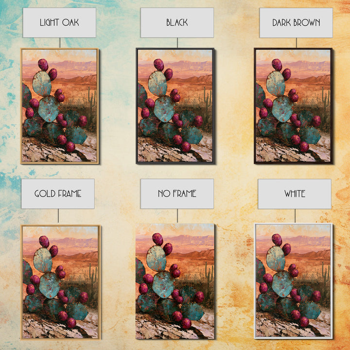 Prickly Pear Cactus Framed Canvas Print, Desert Art, Nature Wall Art, Southwestern Decor, Fine Art, Desert, Home Decor, DES-2x3-75
