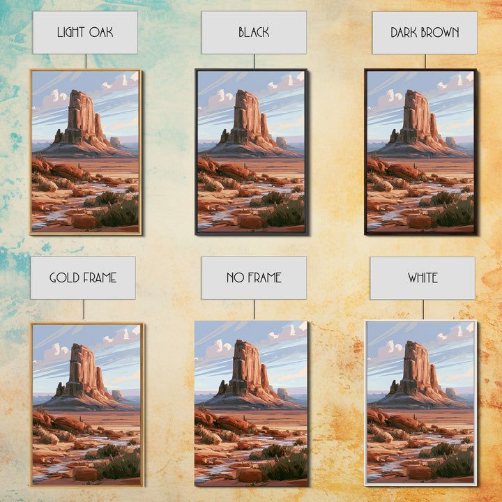 Abstract Mesa Landscape Framed Canvas Print, Desert Art, Art Print, Southwestern Decor, Fine Art, Desert, Original Painting, DES-2x3-83