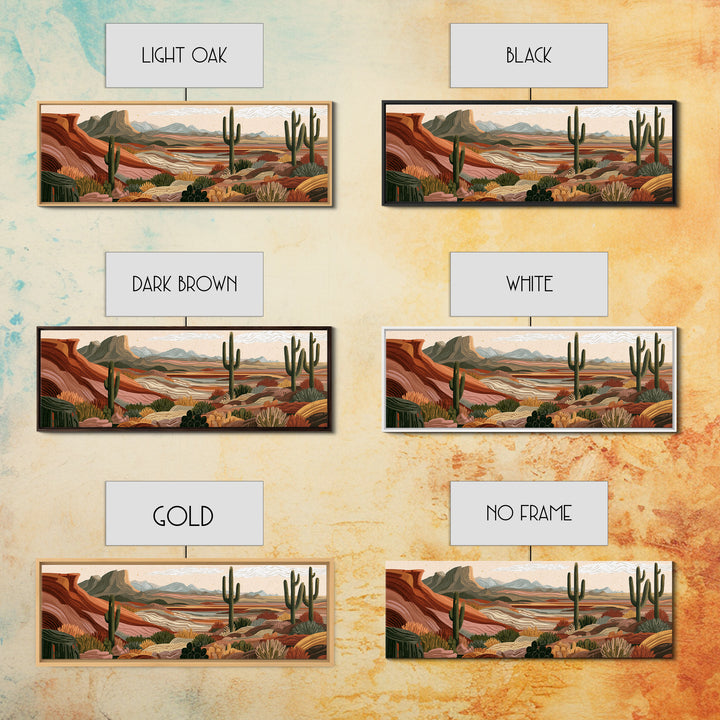 Ancient Desert Petroglyph Design Canvas Print, Desert Art, Landscape Wall Art, Southwestern Decor, Oil Painting, Desert, DES-3x1-13