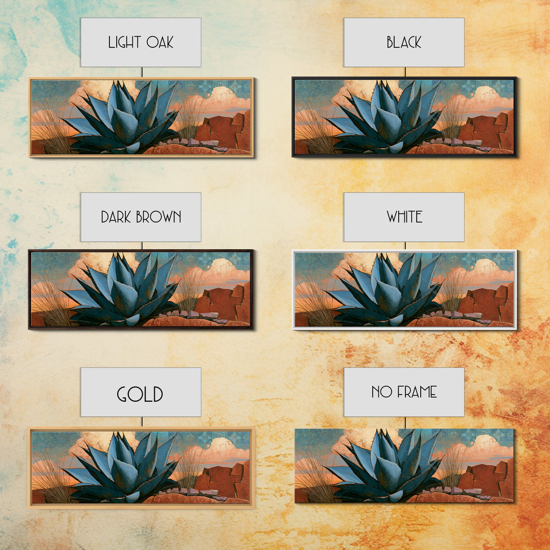 Agave Plant Closeup Canvas Print, Desert Art, Modern Decor, Southwestern Decor, Oil Painting, Desert, Room Decor, DES-3x1-40