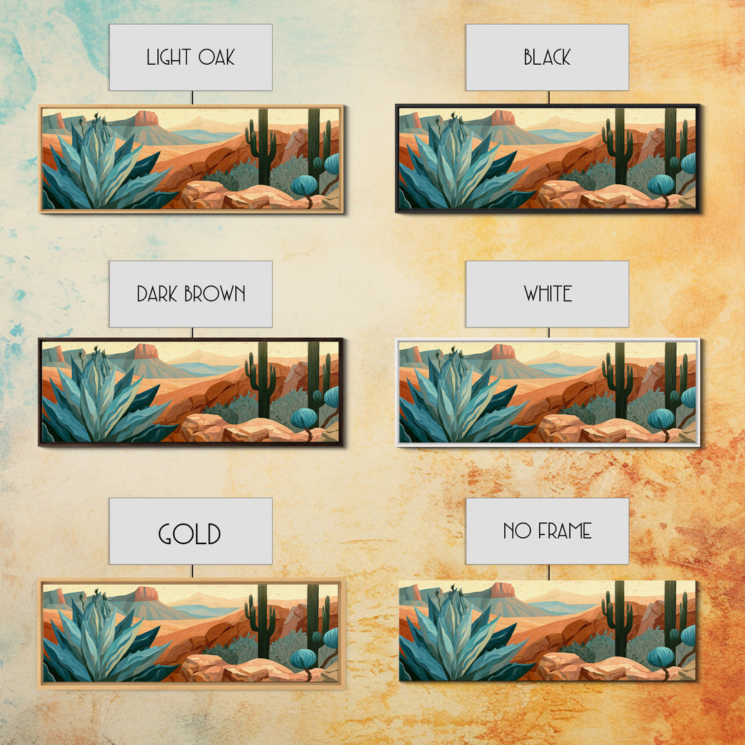 Agave Plant Closeup Framed Canvas Print, Desert Art, Textured Painting, Southwestern Decor, Fine Art, Desert, Oil Painting, DES-3x1-64