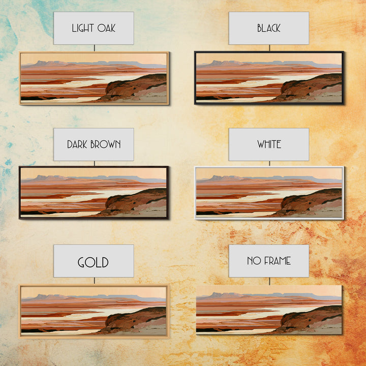 Abstract Mesa Landscape Framed Canvas Print, Desert Art, Abstract Wall Art, Southwestern Decor, Desert, Digital Download Art, DES-3x1-67