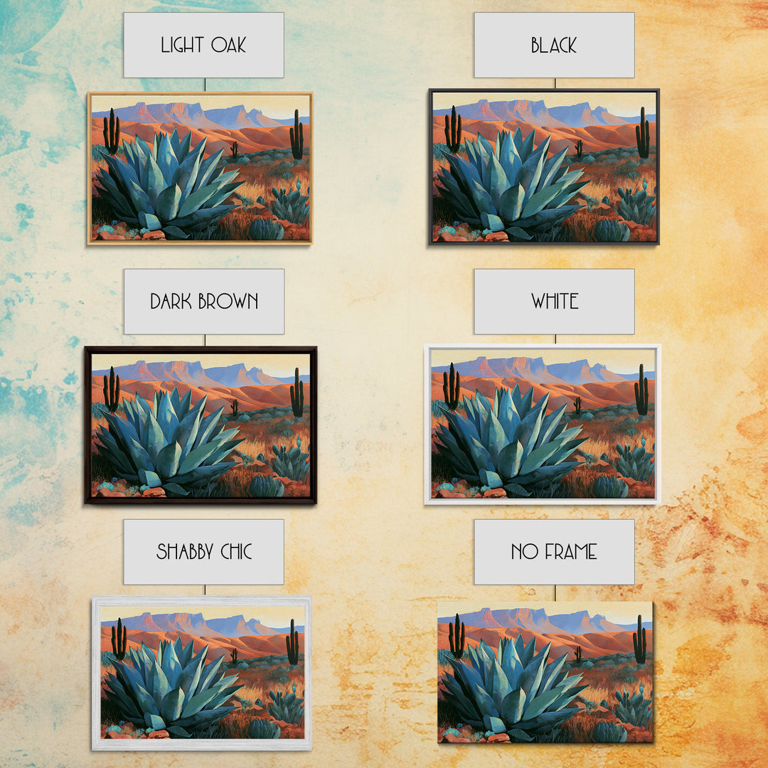 Agave Plant Closeup Framed Canvas Print, Desert Art, Boho, Southwestern Decor, Desert, Mountain Wall Art, Landscape Wall Art, DES-3x2-100