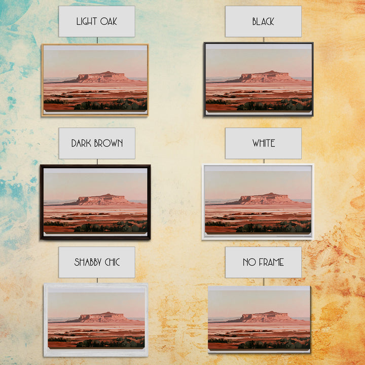 Abstract Mesa Landscape Framed Canvas Print, Desert Art, Colorful Wall Art, Southwestern Decor, Fine Art, Desert, DES-3x2-55