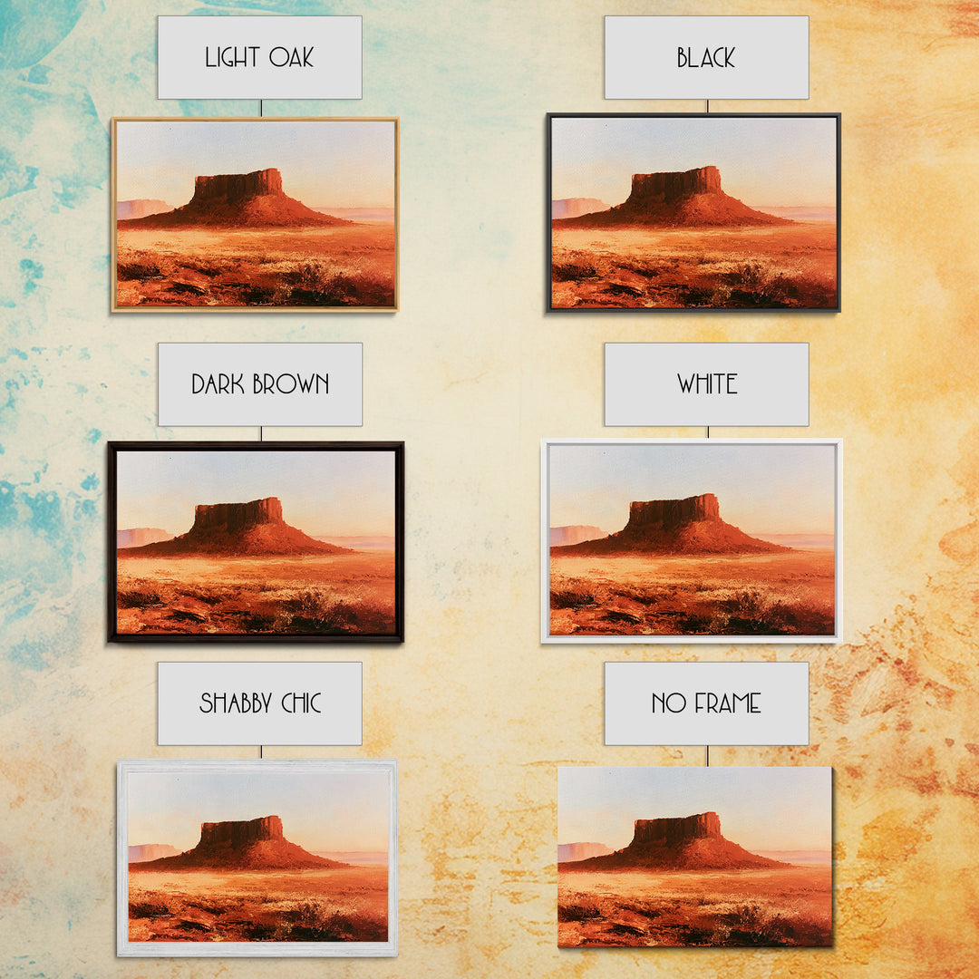 Abstract Mesa Landscape Framed Canvas Print, Desert Art, Wall Art Prints, Southwestern Decor, Fine Art, Desert, Boho Decor, DES-3x2-79