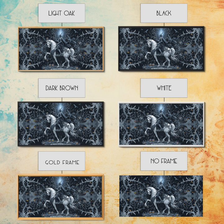 The Spectral Knight, Wide Panoramic Art, Spooky Home Decor, Canvas Print, Halloween Wall Decor, Gothic Home Decor, Spooky Wall Decor
