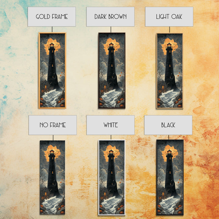 The Cursed Lighthouse, Tall Narrow Wall Art, Dark Halloween Decor, Canvas Print, Halloween Wall Decor, Gothic Home Decor, Dark Fantasy Art