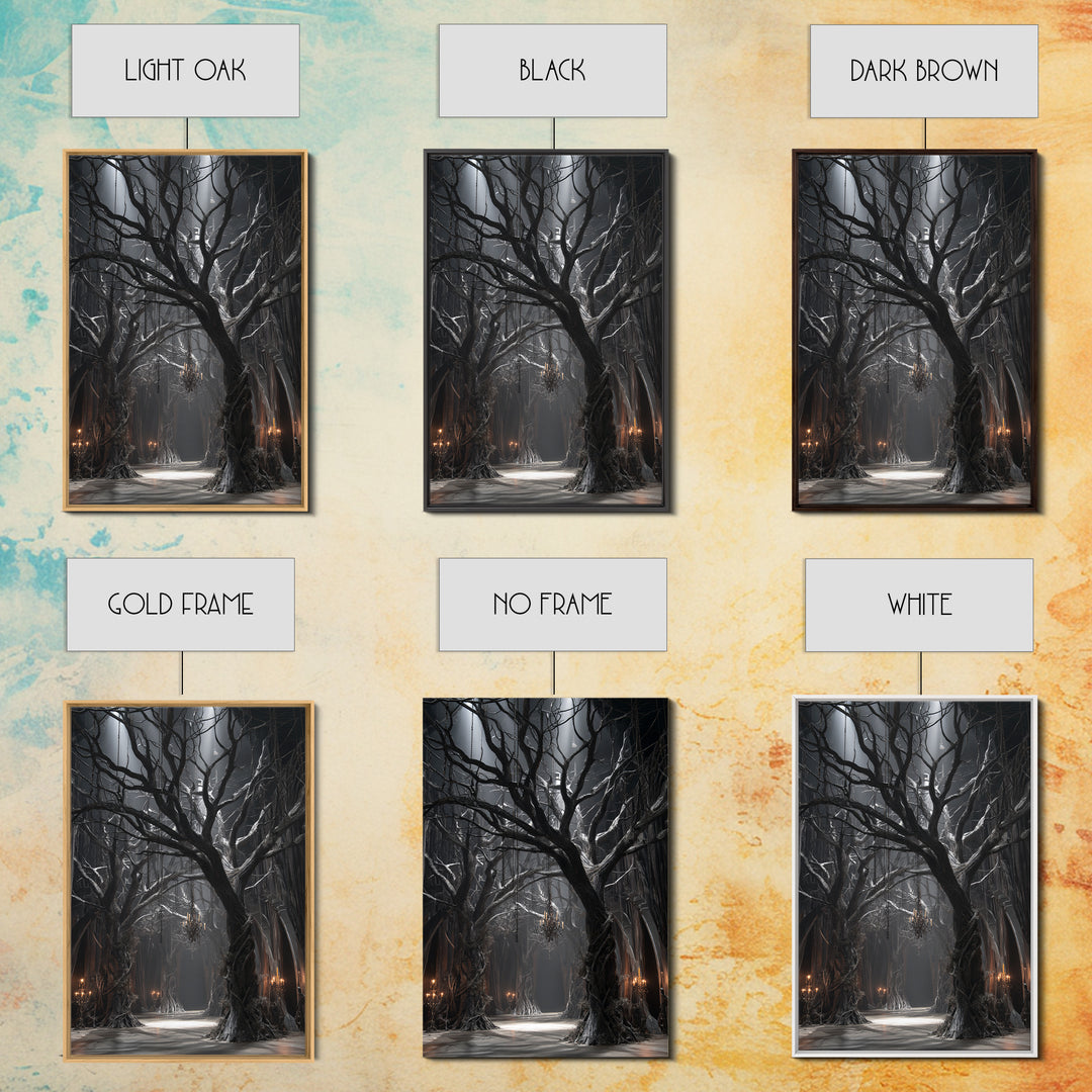 The Witch'S Forest, Vertical Wall Art, Gothic Horror Wall Art, Framed Canvas Print, Halloween Wall Decor, Gothic Home Decor