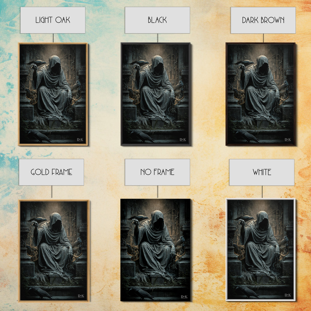 The Forgotten Crypt, Vertical Wall Art, Macabre Wall Art, Framed Canvas Print, Halloween Wall Decor, Gothic Home Decor, Seasonal Home Decor