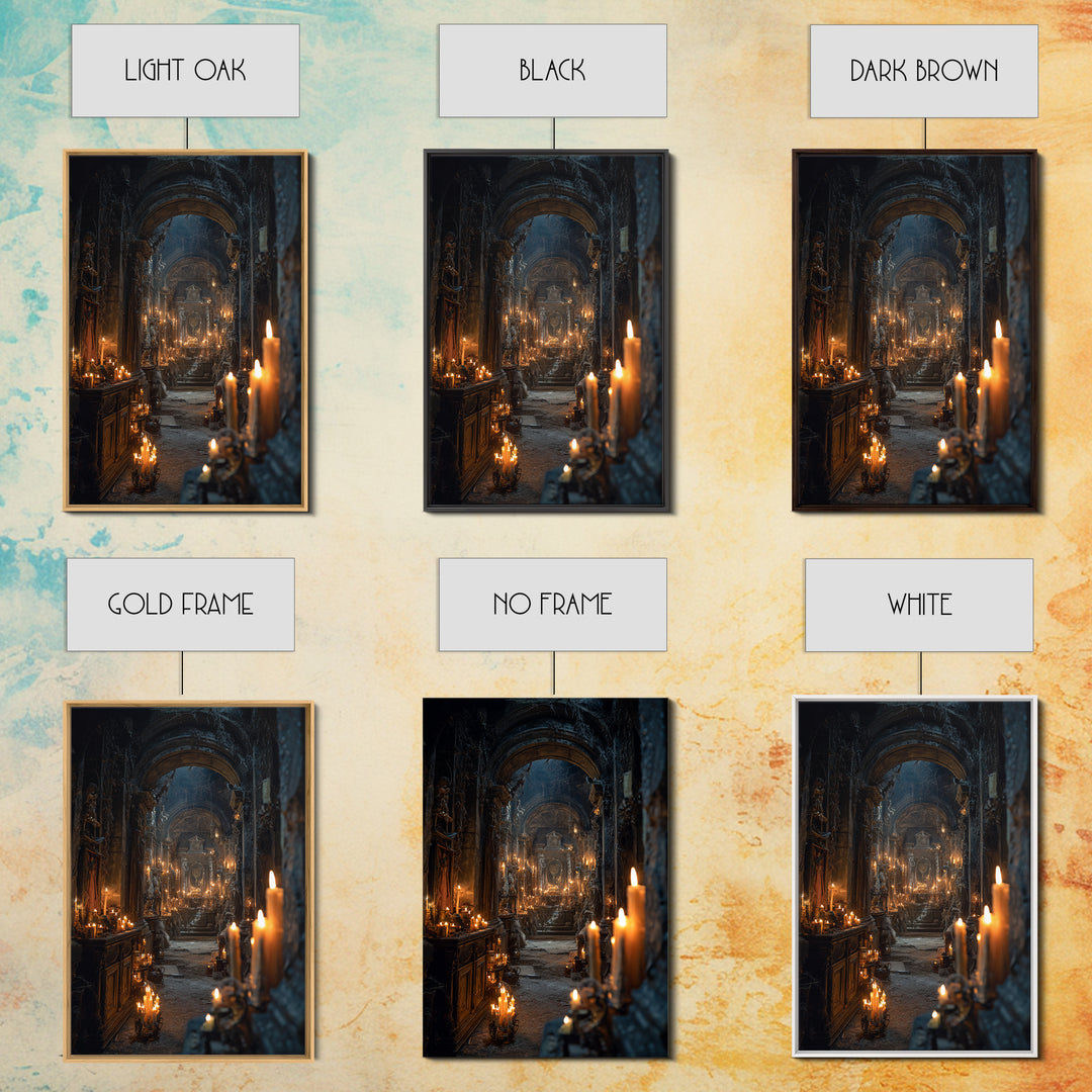 The Candlelit Crypt, Vertical Wall Art, Dark Fantasy Wall Art, Canvas Print, Halloween Wall Decor, Gothic Home Decor, Spooky Wall Decor