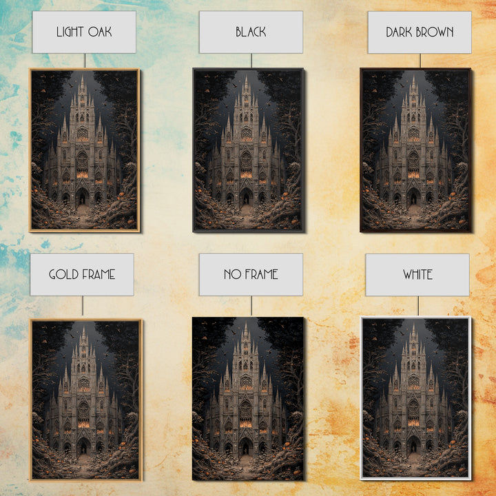 The Cathedral Of Bones, Vertical Wall Art, Macabre Wall Art, Framed Canvas Print, Halloween Wall Decor, Gothic Home Decor, Spooky Wall Decor