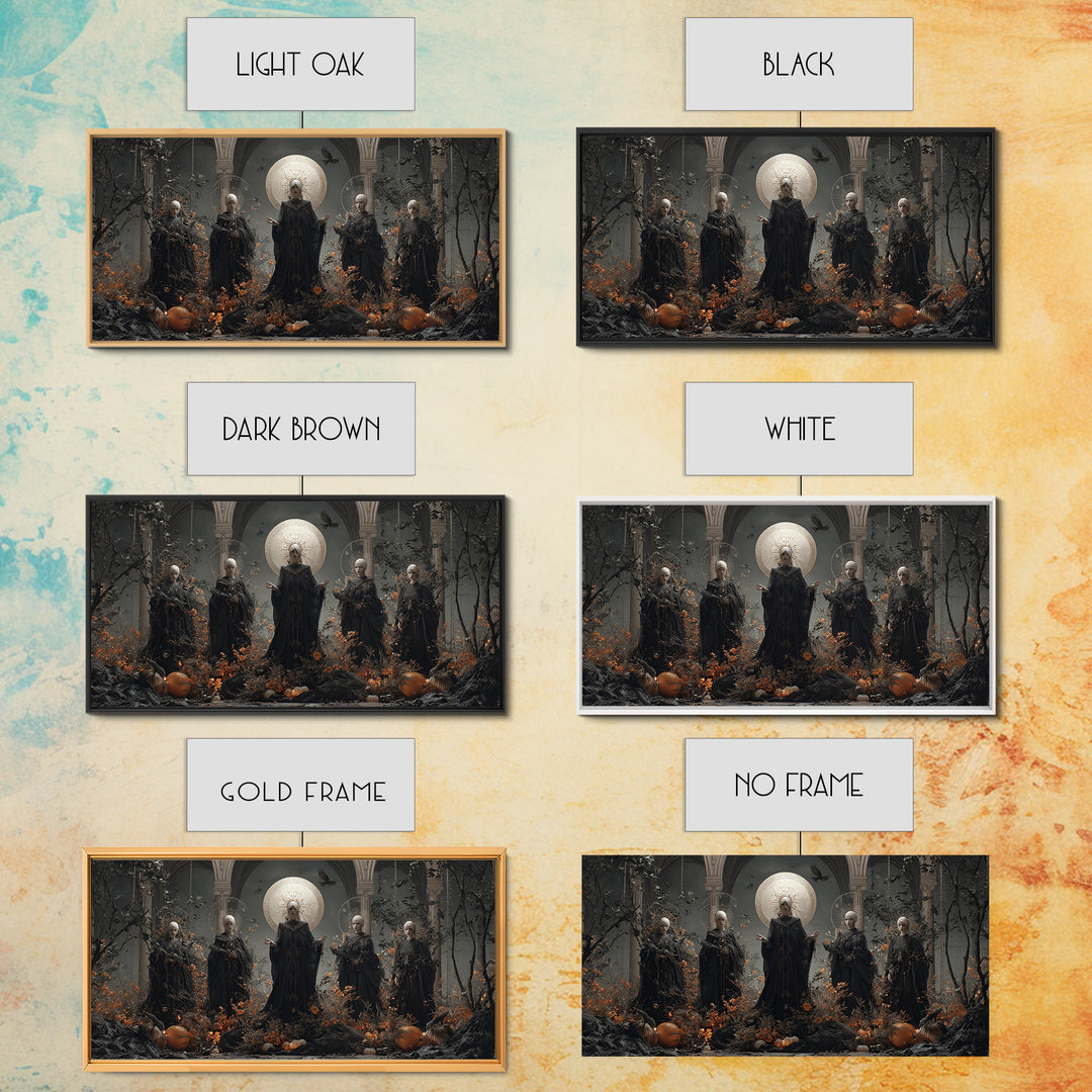 The Eclipse Summoning, Wide Panoramic Art, Spooky Home Decor, Canvas Print, Halloween Wall Decor, Gothic Home Decor, Macabre Wall Art