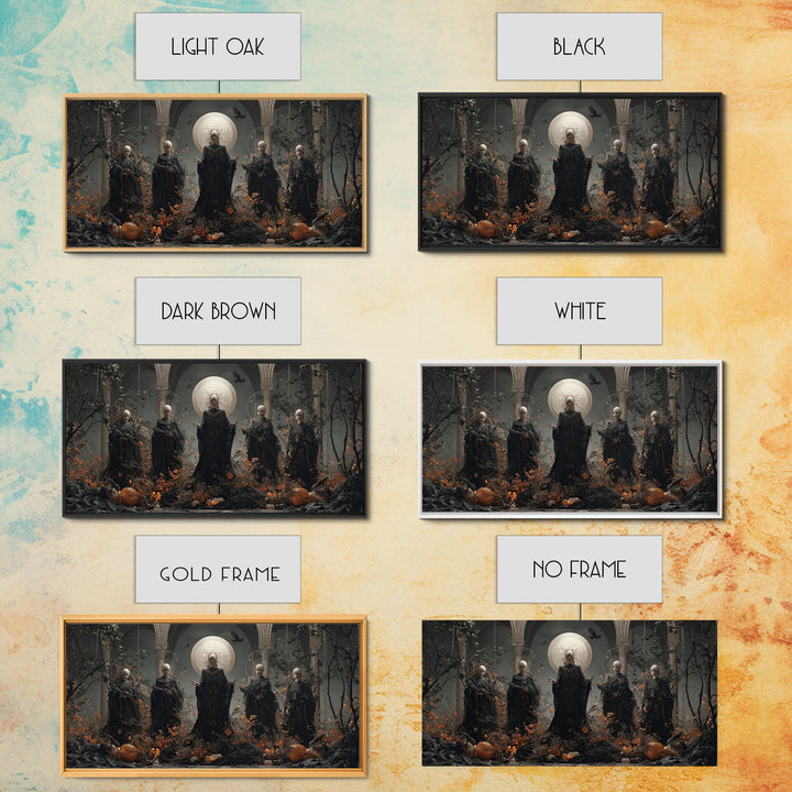 The Eclipse Summoning, Wide Panoramic Art, Spooky Home Decor, Canvas Print, Halloween Wall Decor, Gothic Home Decor, Macabre Wall Art