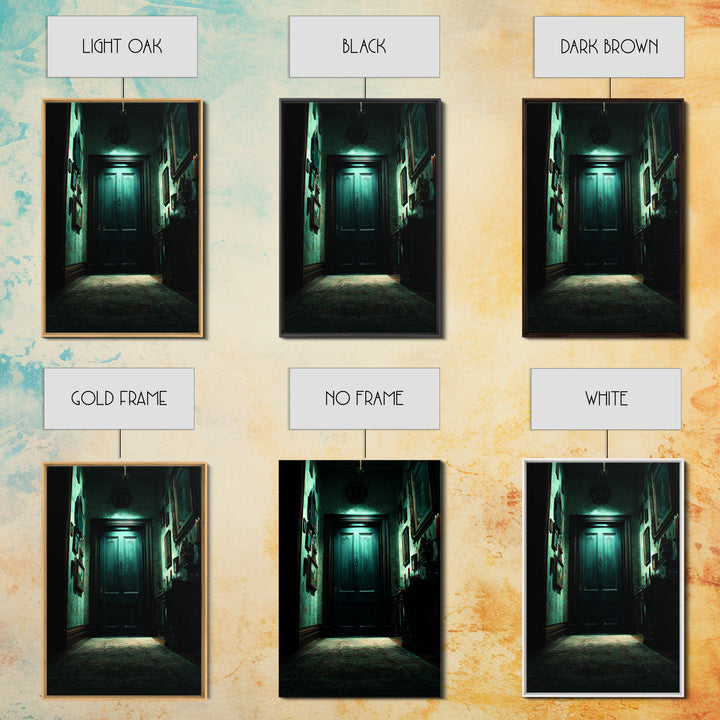 The Thirteenth Door Of Arkham House, Vertical Wall Art, Spooky Home Decor, Canvas Print, Halloween Wall Decor, Gothic Home Decor