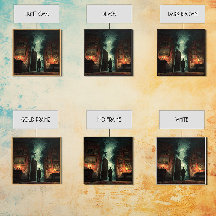 The Thirteenth Door Of Arkham House, Square Wall Art, Dark Fantasy Wall Art, Canvas Print, Halloween Wall Decor, Gothic Home Decor