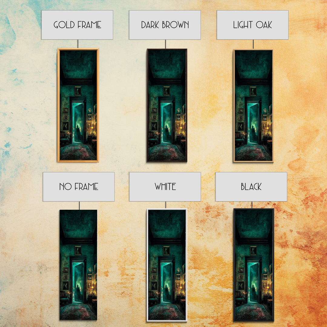 The Thirteenth Door Of Arkham House, Tall Narrow Wall Art, Spooky Home Decor, Canvas Print, Halloween Wall Decor, Gothic Home Decor