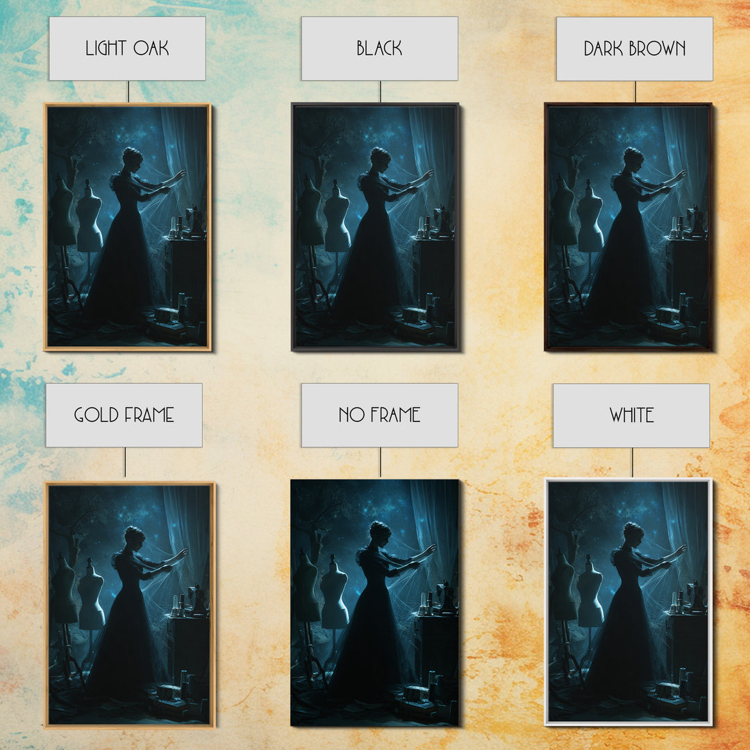 The Seamstress Of Living Nebulae, Vertical Wall Art, Eldritch Gothic Decor, Canvas Print, Halloween Wall Decor, Gothic Home Decor