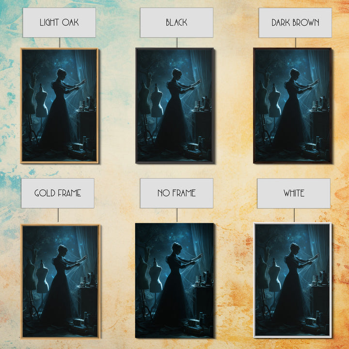 The Seamstress Of Living Nebulae, Vertical Wall Art, Eldritch Gothic Decor, Canvas Print, Halloween Wall Decor, Gothic Home Decor