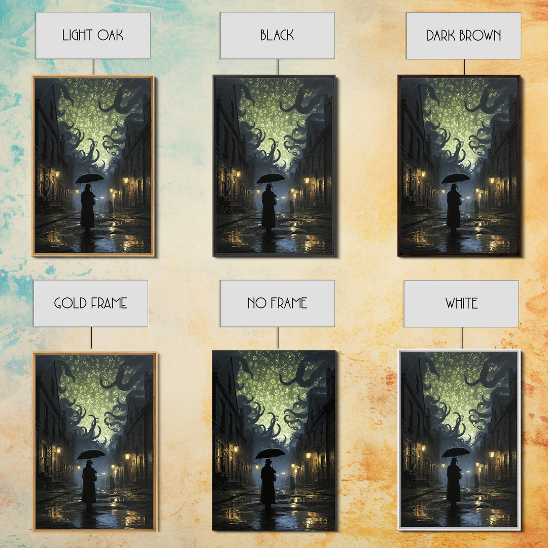 The Umbrella Of The Outer Rain, Vertical Wall Art, Gothic Horror Wall Art, Canvas Print, Halloween Wall Decor, Gothic Home Decor