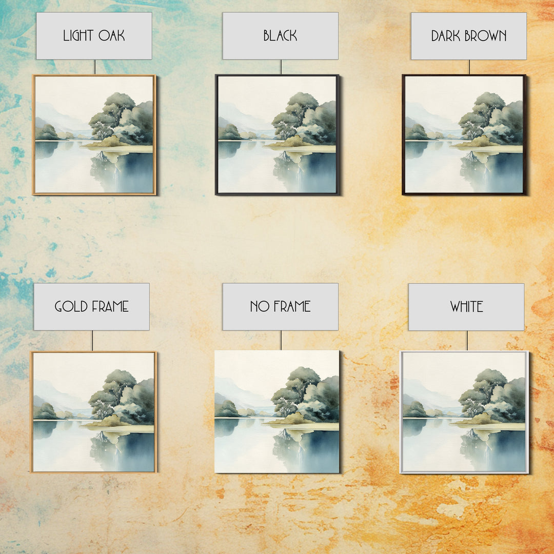 Sunlit Lake with Calming Reflections Canvas Print, Dental Office Art, Room Decor Aesthetic, Office Decor, Fine Art, Calm, DOA-1x1-15