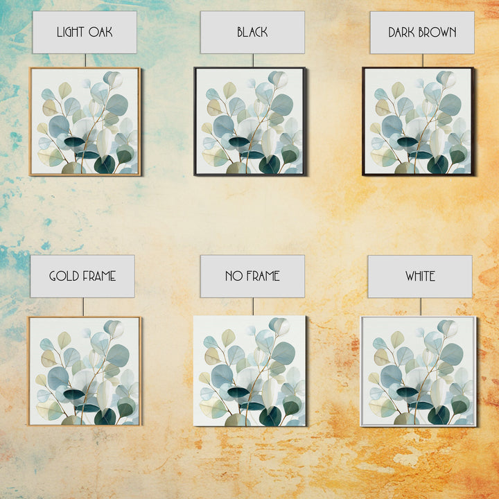 Soft Botanical Eucalyptus Print for Clean Atmosphere Canvas Print, Dental Office Art, Office Wall Art, Office Decor, Calm, DOA-1x1-3