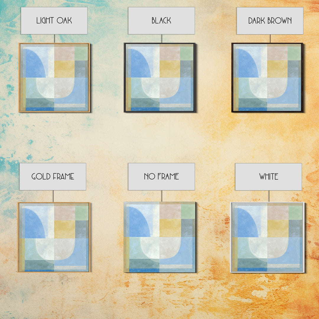 Simple Rainbow Pastel Shapes for Children Canvas Print, Dental Office Art, Dental Decor, Office Decor, Abstract Art, Calm, DOA-1x1-45