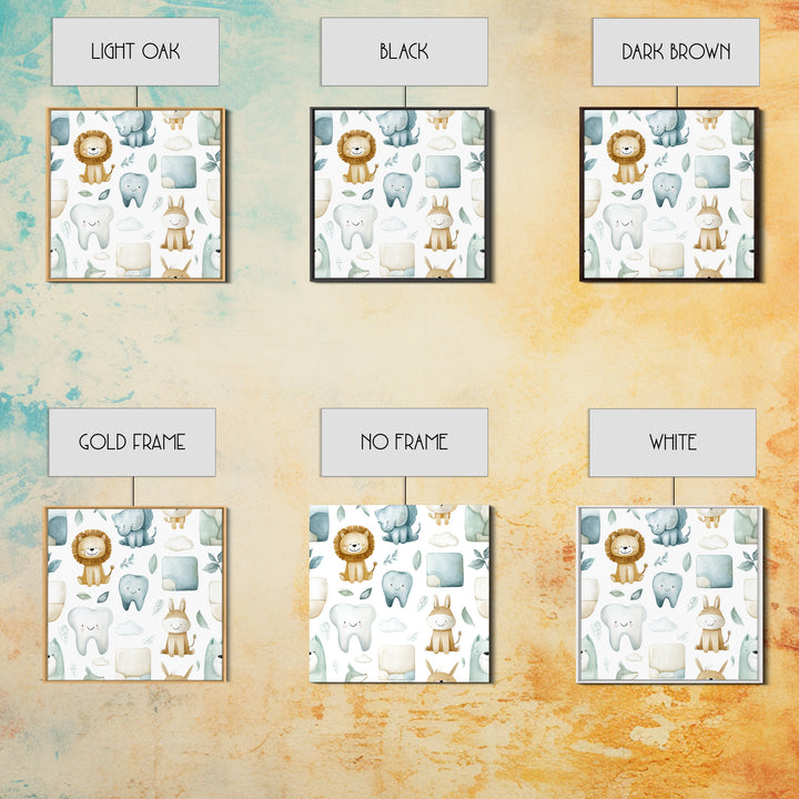 Cheerful Animal Dentist Themed Character Without Text Canvas Print, Dental Office Art, Medical Art, Office Decor, Calm, DOA-1x1-50