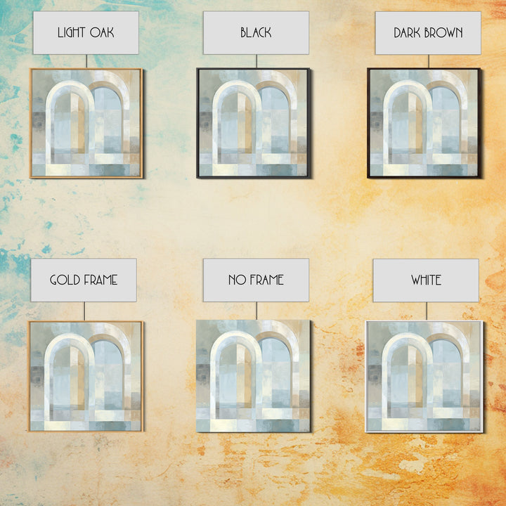 Light Scandinavian Abstract Arches Framed Canvas Print, Dental Office Art, Dental Assistant, Office Decor, Fine Art, Calm, DOA-1x1-65