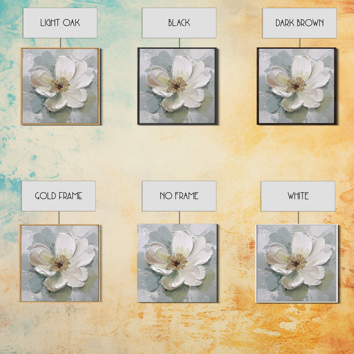 Sterile Modern Floral Painting Framed Canvas Print, Dental Office Art, Home Decor, Office Decor, Oil Painting, Calm, DOA-1x1-83