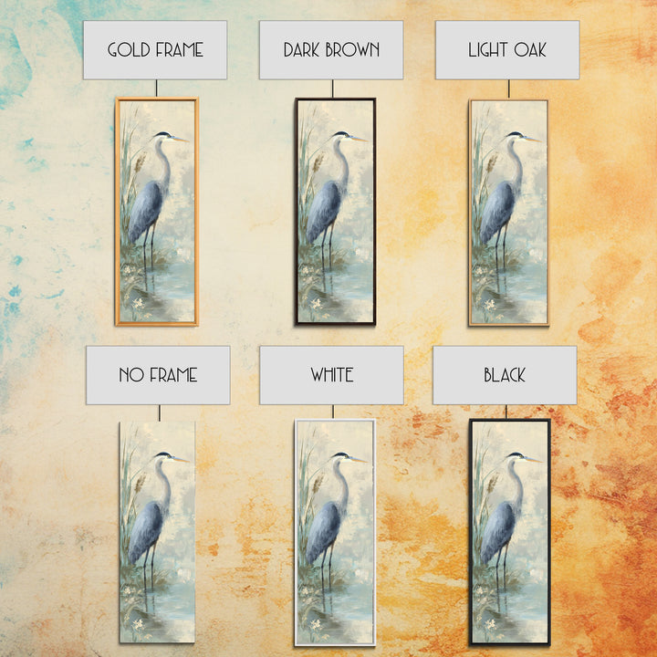 Blue Heron by Calm Marsh Water Canvas Print, Dental Office Art, Digital Print, Office Decor, Calm, Medical Office Decor, DOA-1x3-11