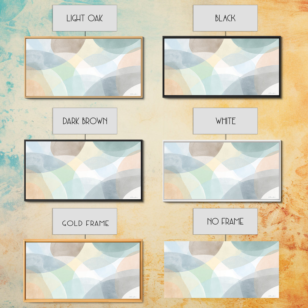 Simple Rainbow Pastel Shapes for Children Canvas Print, Dental Office Art, Gallery Decor, Office Decor, Abstract Art, Calm, DOA-2x1-17