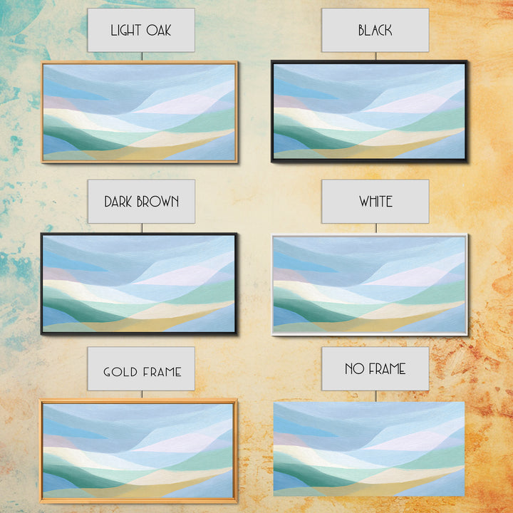 Simple Rainbow Pastel Shapes for Children Canvas Print, Dental Office Art, Gallery Decor, Office Decor, Abstract Art, Calm, DOA-2x1-41