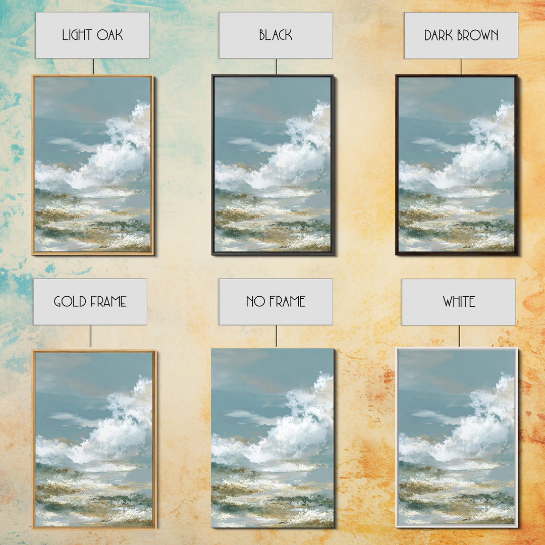 Peaceful Clouds over Open Meadow Framed Canvas Print, Dental Office Art, Modern Decor, Office Decor, Fine Art, Calm, Poster, DOA-2x3-17