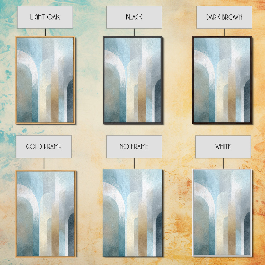Light Scandinavian Abstract Arches Framed Canvas Print, Dental Office Art, Home Decor, Office Decor, Fine Art, Calm, DOA-2x3-25
