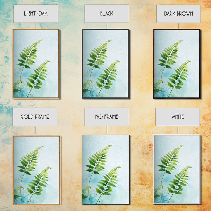 Botanical Fern Study Framed Canvas Print, Dental Office Art, Unique Wall Art, Office Decor, Watercolor Art, Calm, DOA-2x3-3