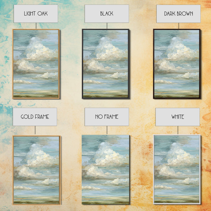 Peaceful Clouds over Open Meadow Framed Canvas Print, Dental Office Art, Modern Decor, Office Decor, Fine Art, Calm, Poster, DOA-2x3-41