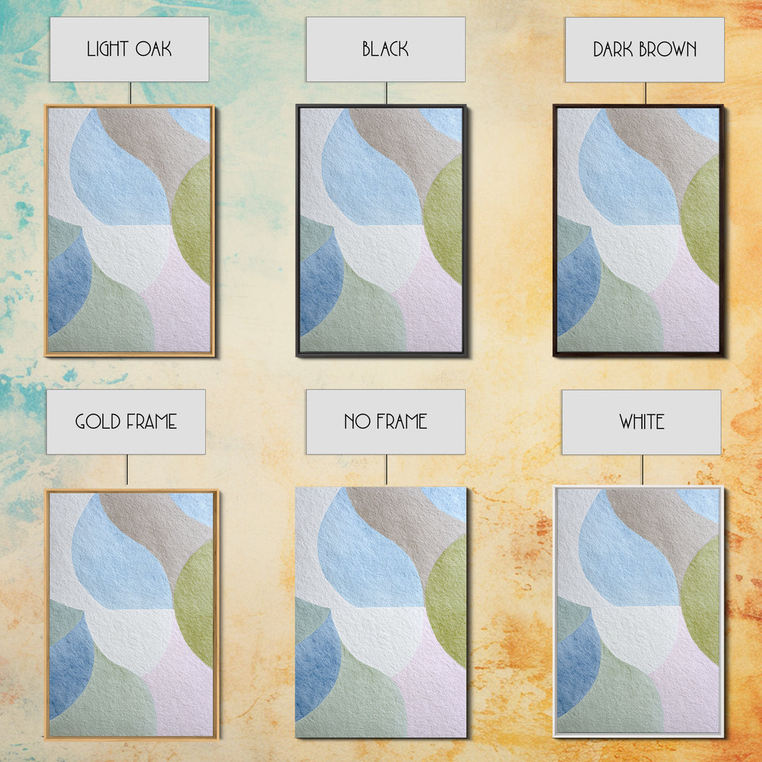 Simple Rainbow Pastel Shapes for Children Canvas Print, Dental Office Art, Gallery Decor, Office Decor, Abstract Art, Calm, DOA-2x3-5