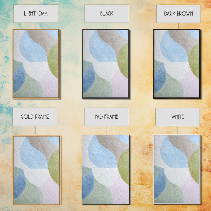 Simple Rainbow Pastel Shapes for Children Canvas Print, Dental Office Art, Gallery Decor, Office Decor, Abstract Art, Calm, DOA-2x3-5