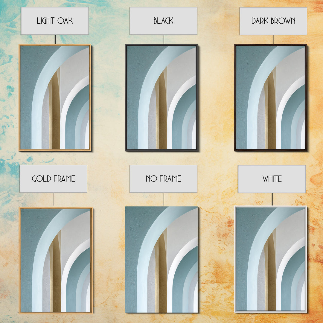 Light Scandinavian Abstract Arches Framed Canvas Print, Dental Office Art, Textured Painting, Office Decor, Abstract Art, Calm, DOA-2x3-73