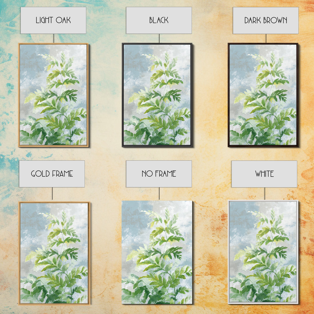 Botanical Fern Study Framed Canvas Print, Dental Office Art, Medical Office Art, Office Decor, Watercolor Art, Calm, DOA-2x3-75